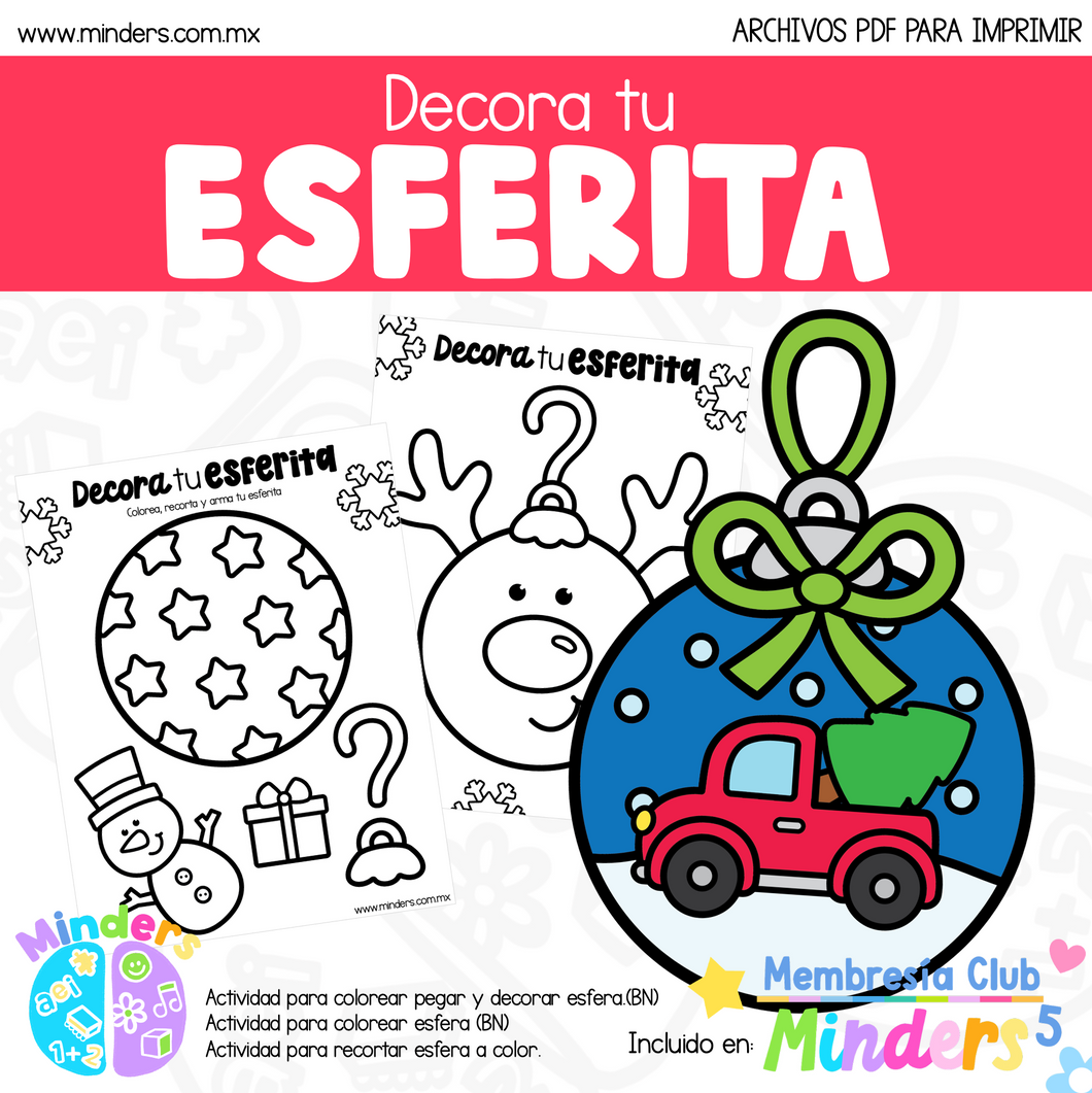 Decora tu esferita - Actividad para el mes de diciembre
