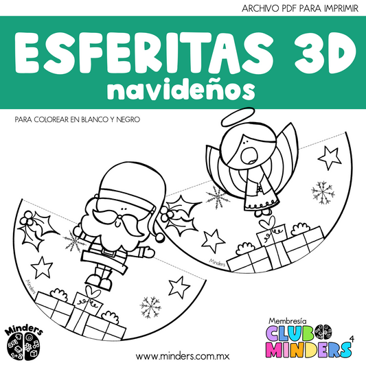 Esferitas 3D para colorear
