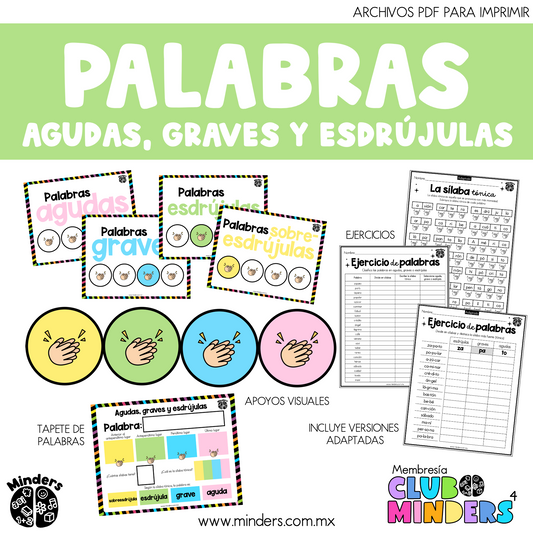 Ejercicios de palabras agudas, graves y esdrújulas