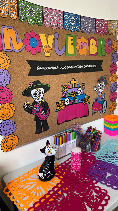 Bulletin board - November mural newspaper, day of the dead