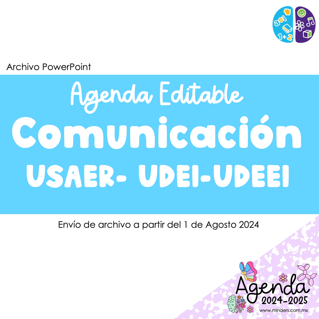 Editable Agenda Communication USAER - UDEI - UDEEI