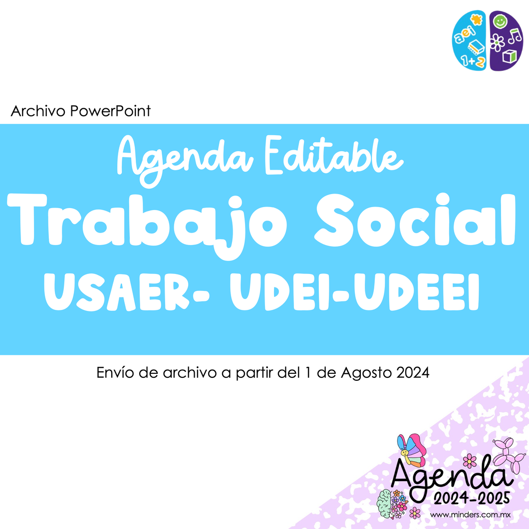 Editable Agenda Social Work USAER - UDEI -UDEEI