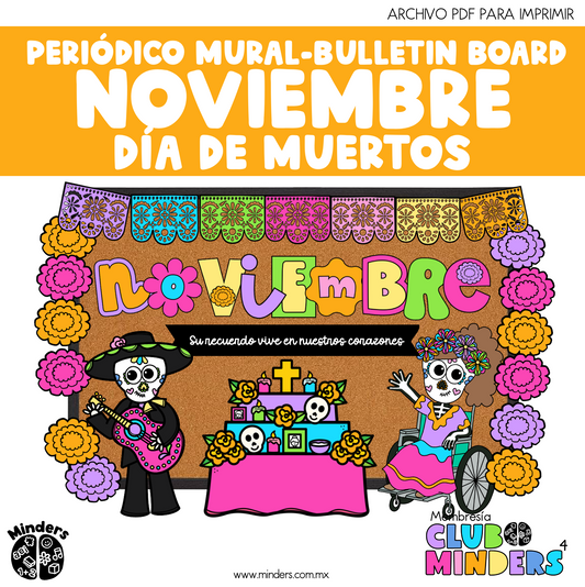 Bulletin board - November mural newspaper, day of the dead