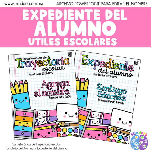 Portada Expediente del Alumno Utiles Escolares