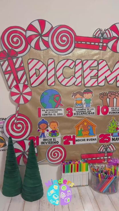 Mural Newspaper - Bulletin Board Anniversaries December Caramel