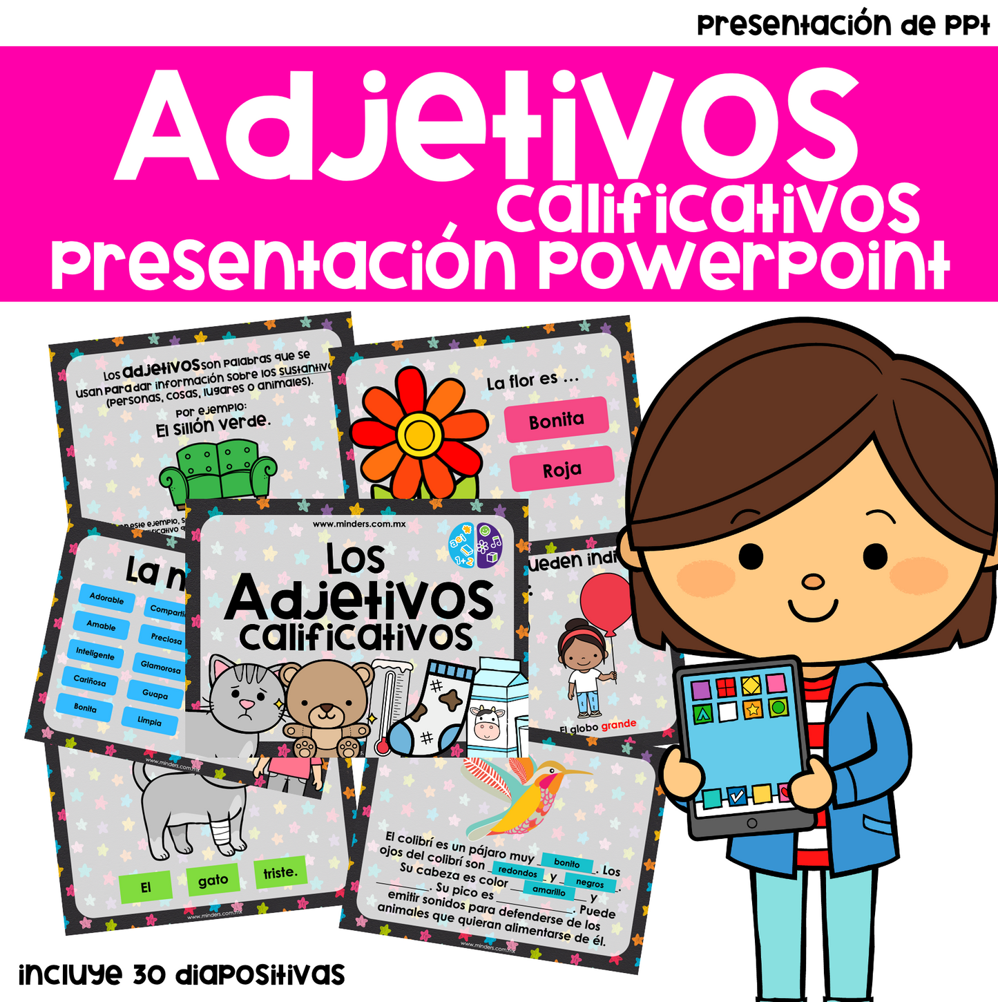 Los Adjetivos Calificativos para niños PPT - Presentación Powerpoint