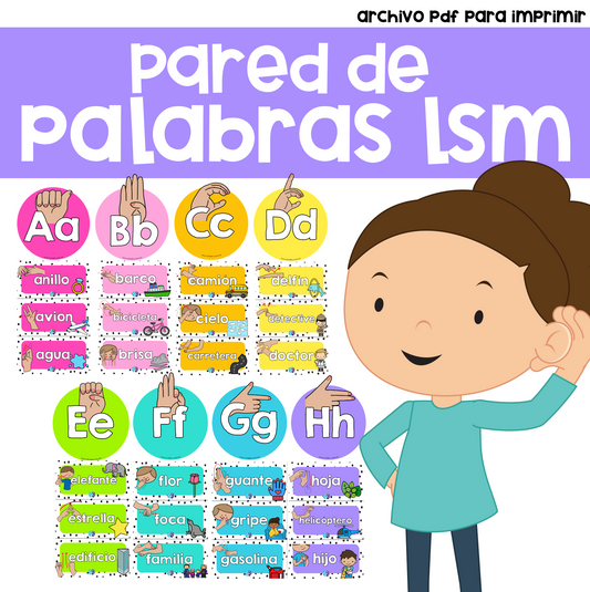 Pared de Palabras LSM - Alfabeto