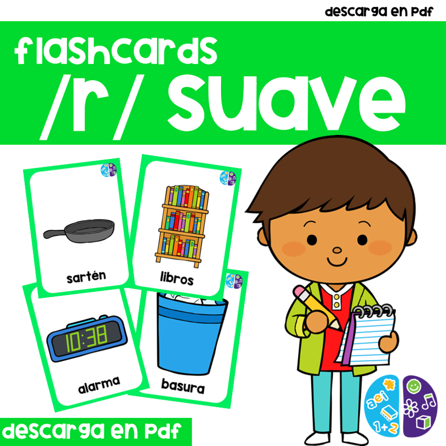 Tarjetas de Palabras con R suave - R words in spanish