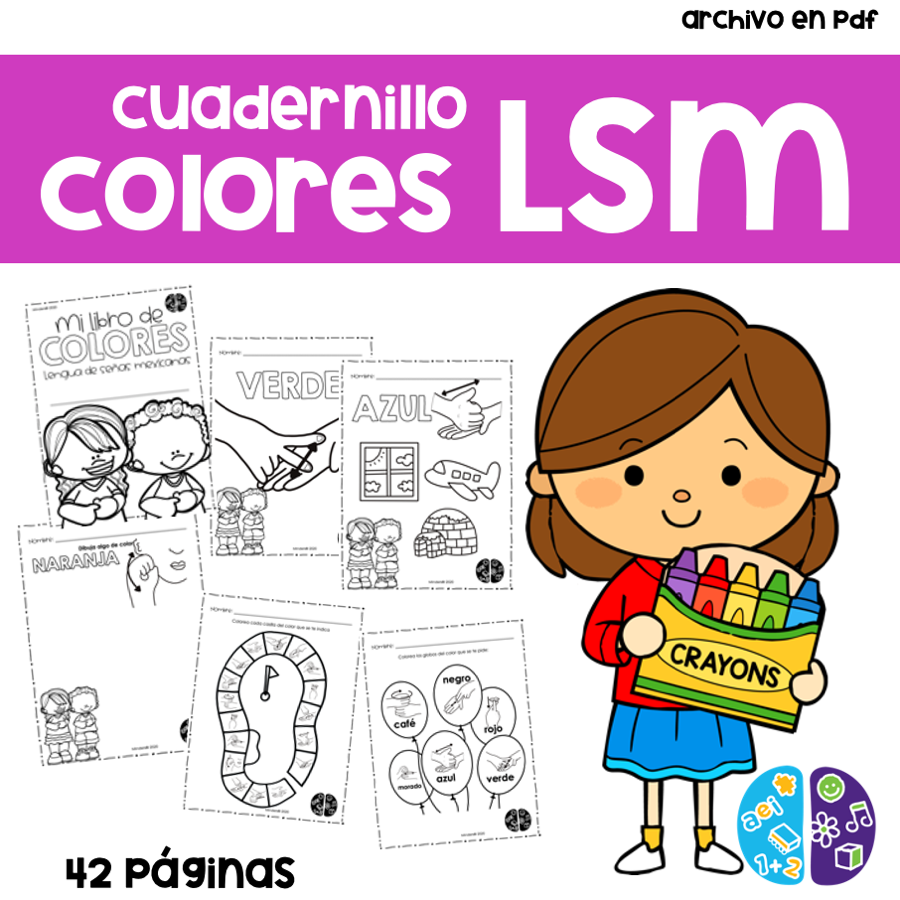 Cuadernillo para aprender los Colores en Lengua de Señas Mexicana LSM