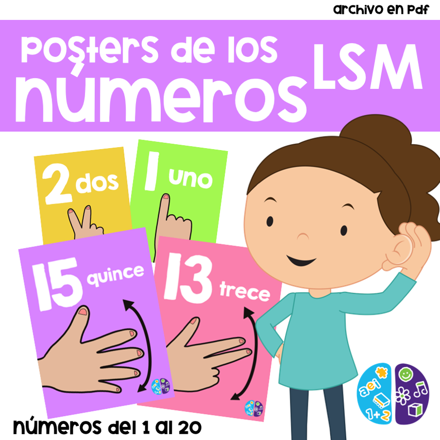 Posters de los números en LSM - 1 al 20