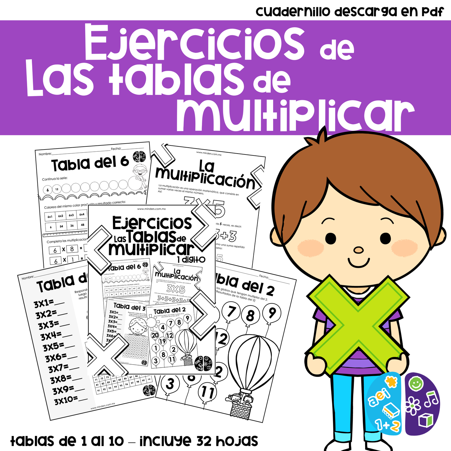 Multiplication Tables Exercise Booklet - Single Digit Multiplications