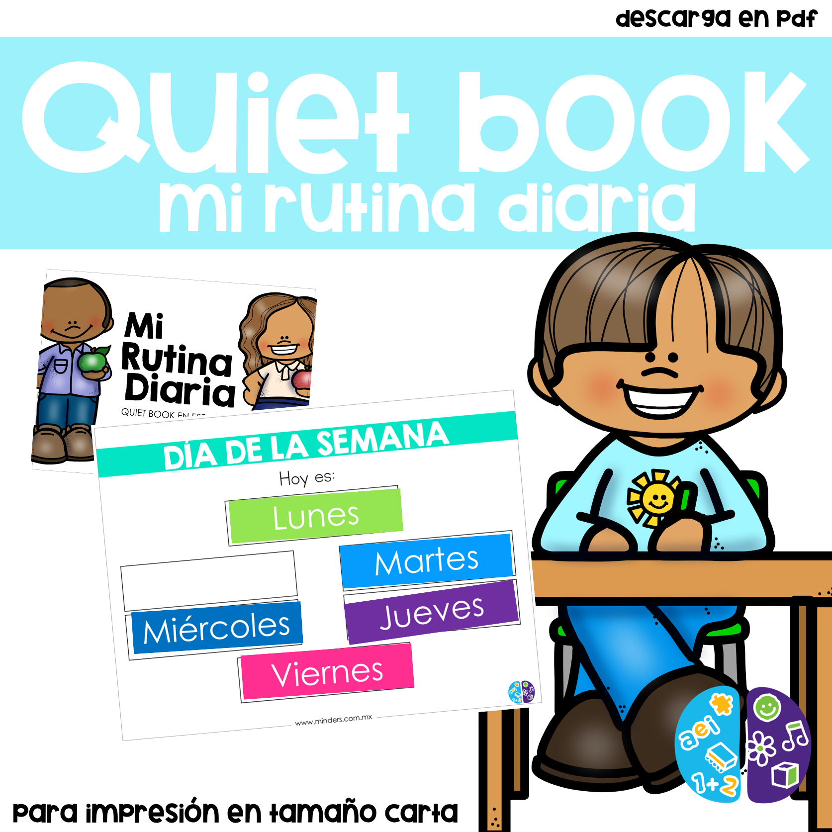 Quiet Book in Spanish - My daily routine – Mindersmx